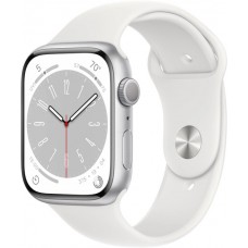 Смарт-годинник Apple Watch Series 8 GPS (A2771), 45 мм, Silver, White Sport Band (MP6N3UL/A)