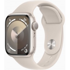 Смарт-часы Apple Watch Series 9 GPS (A2978), 41 мм, Starlight, Starlight Sport Band (S/M)(MR8T3QP/A)