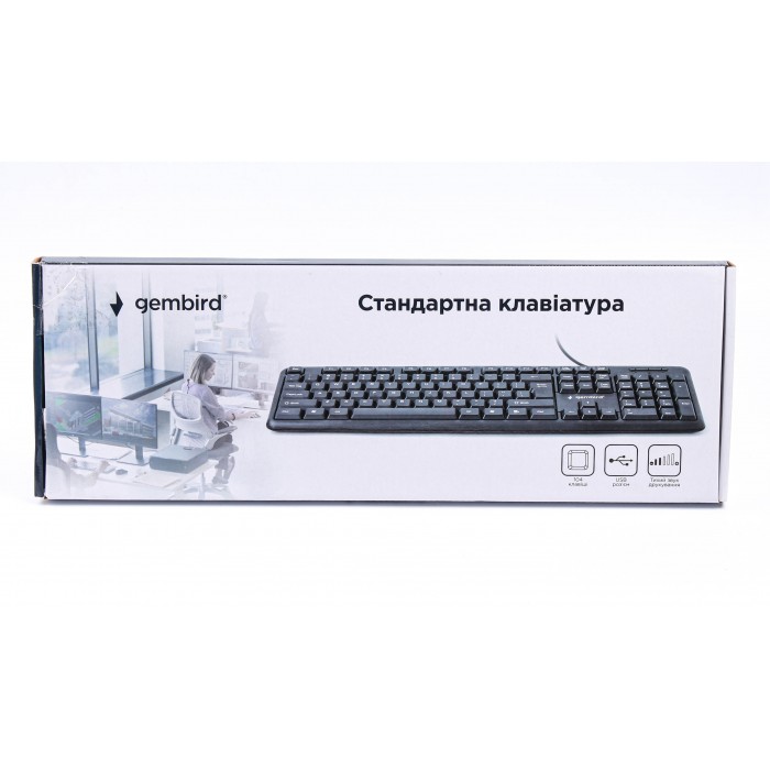 Клавіатура Gembird KB-U-103-UA стандартна, USB, Black