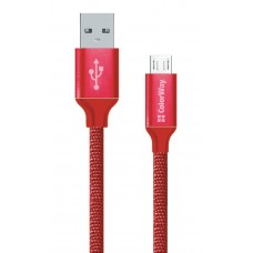 Кабель USB - micro USB 1 м ColorWay Red, 2.1A (CW-CBUM002-RD)