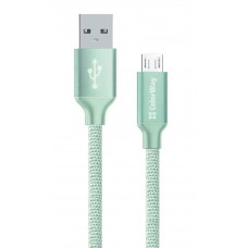 Кабель USB - micro USB 1 м ColorWay Mint, 2.1A (CW-CBUM002-MT)