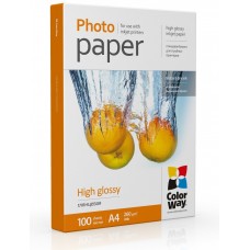 Фотопапір ColorWay, глянсовий, A4, 260 г/м², 100 арк (PG260100A4)