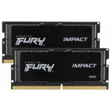 Память SO-DIMM, DDR5, 16Gb x 2 (32Gb Kit), 5600 MHz, Kingston Fury Impact (KF556S40IBK2-32)