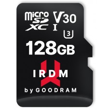 Карта пам'яті microSDXC, 128Gb, Class10 UHS-I/U3, Goodram IRDM, адаптер SD (IR-M3AA-1280R12)