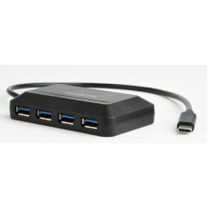 Концентратор USB 3.0 Type-C Maxxter ACT-HUB3C-4P USB 3.0, 4 порта, пластик, черный