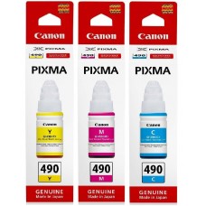 Комплект чернил Canon GI-490, Cyan / Magenta / Yellow, G1400/G2400/G3400, 3x70 мл (SET490C/M/Y)