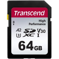 Карта памяти SDXC, 64Gb, Сlass10 UHS-I U3 V30 A2, Transcend 330S (TS64GSDC330S)