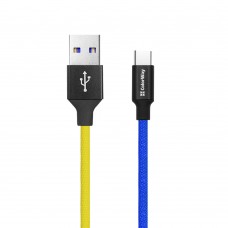 Кабель USB - USB Type-C 1 м ColorWay National (CW-CBUC052-BLY)