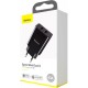 Мережевий зарядний пристрій Baseus Speed Mini Dual U, Black (CCFS-R01)