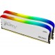 Пам'ять 16Gb x 2 (32Gb Kit) DDR4, 3600 MHz, Kingston Fury Beast RGB, White (KF436C18BWAK2/32)