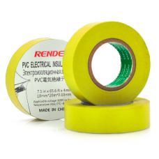 Ізоляційна стрічка Render,Yellow, 20 м, 0,10 x 18 мм