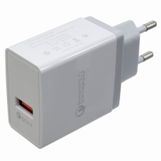 Мережевий зарядний пристрій Patron, White, 1xUSB, 2.4A, QC 3.0 (PN-QC3-220V-W)
