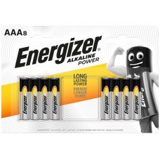 Батарейка AAA (LR03), щелочная, Energizer, 8 шт, 1.5V, Blister Box