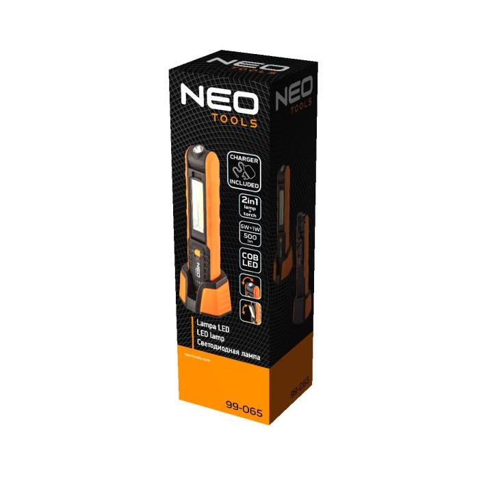 Ліхтар інспекційний NEO Tools, Black/Orange, 5 Вт + 1 Вт, 500 Лм (99-065)