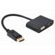 Адаптер DisplayPort (M) - HDMI/VGA (F), Cablexpert A-DPM-HDMIFVGAF-01 Black, 10 см
