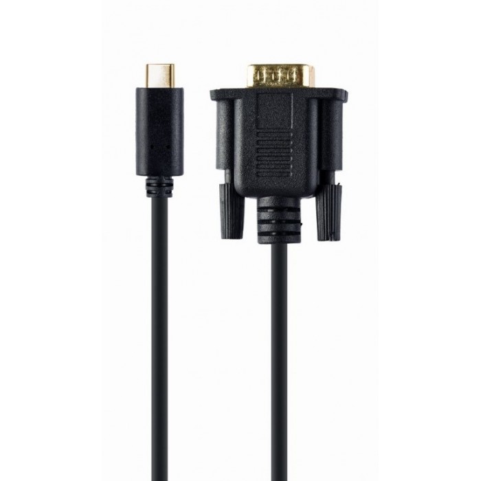 Адаптер USB 3.1 Type-C (M) - VGA / Full HD@60Hz (F), Cablexpert A-CM-VGAM-01 Black, 2м