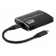 Адаптер USB 3.1 Type-C (M) - на 2 HDMI, Cablexpert A-CM-HDMIF2-01 Black, 15 см