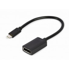 Адаптер USB 3.1 Type-C (M) - DisplayPort 4К@60Hz (F), Cablexpert A-CM-DPF Black, 15 см