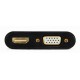 Адаптер VGA (M) - HDMI/VGA+Аудіо 3,5 (F), Cablexpert A-VGA-HDMI-02 Black, 3.5 мм звук + USB живлення