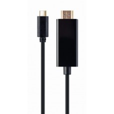 Адаптер USB 3.1 Type-C (M) - HDMI (F), Cablexpert A-CM-HDMIM-01, Black, 2 м, 4K / 30 Гц