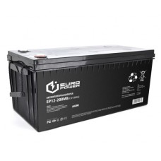 Батарея для ДБЖ 12В 200Aч Europower AGM EP12-200M8 Black, ШхДхВ 522х240х219(224)