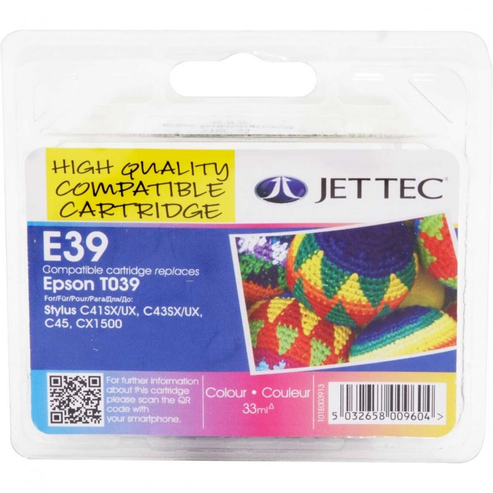Картридж Epson T039, Color, JetTec (C13T03904A / 110E003913)