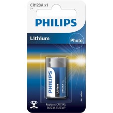 Батарейка CR123A, литиевая, Philips, 1 шт, 3V, Blister (CR123A/01B)
