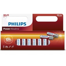 Батарейка AA (LR6), лужна, Philips Power Alkaline, 12 шт, 1.5V, Blister (LR6P12W/10)