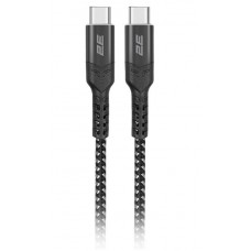 Кабель USB Type-C - USB Type-C 1 м 2E, Black, 5A, до 240 Вт (2E-CCCCAL-WH)