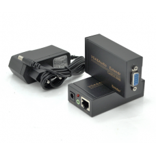 Активний подовжувач VGA сигналу до 100m по кручений парі Cat5e/6e, 1080P, Black (YT-AEC VGA1080P-100m)