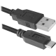 Кабель USB - USB Type-C 1 м Defender USB09-03PRO, Black, 2А (87492)