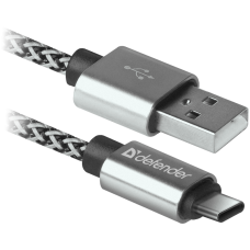 Кабель USB - USB Type-C 1 м Defender USB09-03PROT, White, 2А (87815)