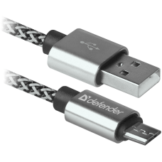 Кабель USB - micro USB 1 м Defender USB08-03T Pro, White, 2.1А (87803)