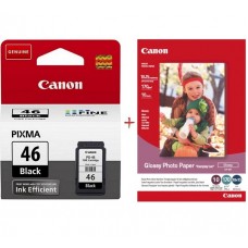 Картридж Canon PG-46, Black + фотопапір Canon GP-501 (PG-46+Paper)