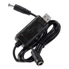 Адаптер переходник USB 5V на DC 9V или 12V, 5.5*2.5 мм (в комплекте переходник на 3.5*1.35 мм), LED