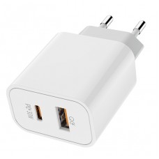 Мережевий зарядний пристрій ColorWay, White, 30 Вт, USB / USB Type-C (CW-CHS037PD-WT)