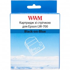 Картридж Epson SC24B, Black-on-Blue, LW-700, 24 мм / 8 м, WWM (WWM-SC24B)
