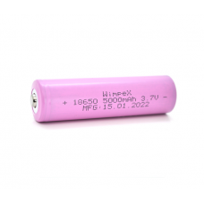 Аккумулятор 18650, 5000 mAh, WMP-5000 Flat Top, 3.7V, Pink