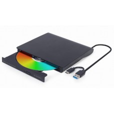 Внешний оптический привод Gembird, Black, USB 3.1 (DVD-USB-03)