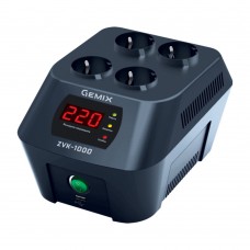Стабілізатор Gemix ZVK-1000 1000VA (700 Вт), вхід. напруга 140-260В, вих напруга 220В + - 6,8% 50 Гц, цифрові індикатори