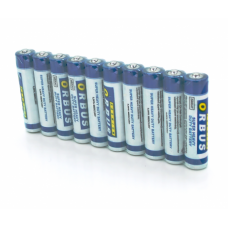 Батарейка AAA (R03), солевая, ORBUS, 10 шт, 1.5V, Shrink