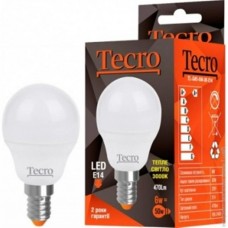 Лампа светодиодная E14, 6W, 3000K, G45, Tecro, 470 lm, 220V (TL-G45-6W-3K-E14)