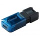 Флеш накопитель USB 128Gb Kingston DataTraveler 80 M, Black/Blue, Type-C 3.2 Gen 1 (DT80M/128GB)