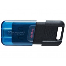 USB 3.2 Type-C Flash Drive 64Gb Kingston DataTraveler 80 M, Black/Blue (DT80M/64GB)