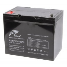 Батарея для ИБП 12В 80Aч Ritar R-LFP12.8V80Ah Black, LiFePo4, ШхДхВ 260x169x211
