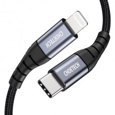 Кабель USB Type-C - Lightning 1.2 м Choetech IP0039-BK Black, MFI, USB 2.0 Power Delivery (PD)