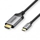 Кабель USB Type-C - HDMI 1.8 м Choetech CH0021-BK Black, 4K 60 Гц