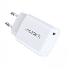 Мережевий зарядний пристрій Choetech Q5004-EU-WH White, USB-С, 20 Вт, PD/QC