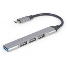 Концентратор USB 3.1 Type-C Gembird UHB-CM-U3P1U2P3-02, Grey, 4 порти 1xUSB3.1 + 3xUSB2.0