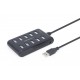 Концентратор USB 2.0 Gembird UHB-U2P10P-01, 10 портів USB 2.0, пластик, чорний